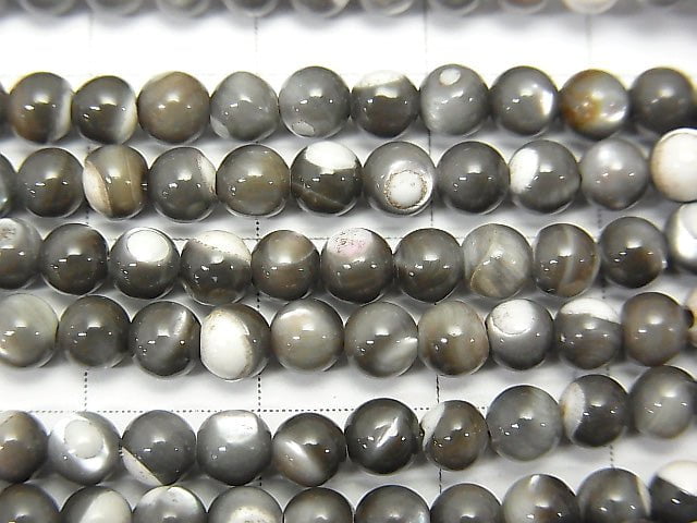 1strand $2.79! Mother of Pearl MOP Gray Round 4mm 1strand beads (aprx.15inch / 38cm)