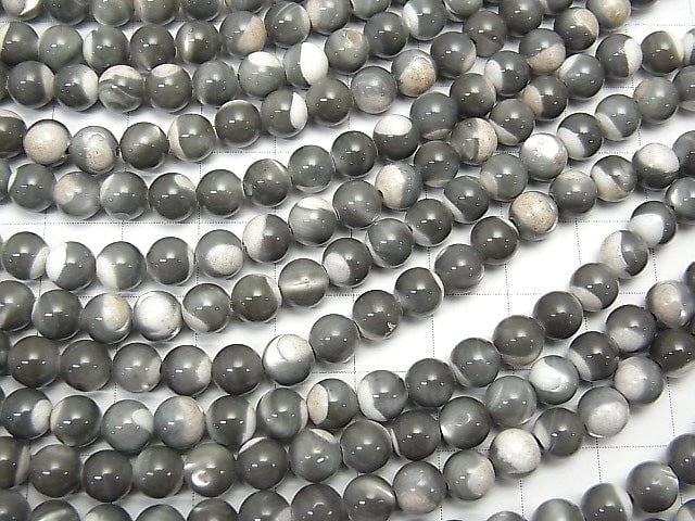 1strand $4.79! Mother of Pearl MOP Gray Round 6mm 1strand beads (aprx.15inch / 38cm)