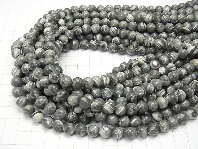 1strand $7.79! Mother of Pearl MOP Gray Round 8mm 1strand beads (aprx.15inch / 38cm)