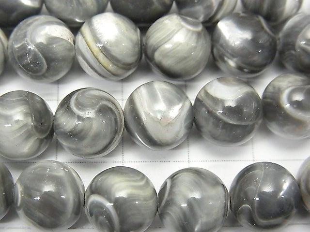 Mother of Pearl MOP Gray Round 10mm half or 1strand beads (aprx.15inch / 38cm)