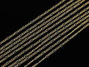 14KGF Figaro (long and short) chain, 1.2mm width, 10cm
