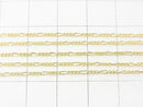14KGF Figaro (long and short) chain, 1.2mm width, 10cm