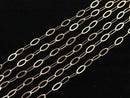 14KGF Flat Oval Chain, 5.5x2.8mm, 10cm