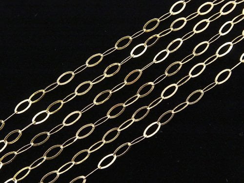 14KGF Flat Oval Chain 5.5x2.8mm 10cm