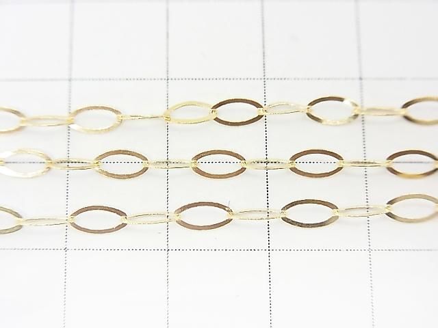 14KGF Flat Oval Chain, 5.5x2.8mm, 10cm