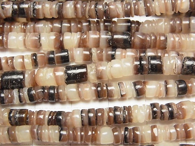 Brown Lip Shell Roundel (Heishi)5x5x1mm 1strand beads (aprx.24inch/60cm)