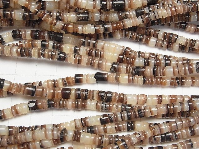 Brown Lip Shell Roundel (Heishi)5x5x1mm 1strand beads (aprx.24inch/60cm)