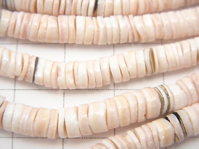 Pink Shell Rondelle (Heishi)5mm mix half or 1strand beads (aprx.24inch/60cm)
