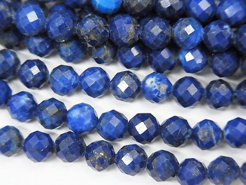 Faceted Round, Lapis lazuli Gemstone Beads