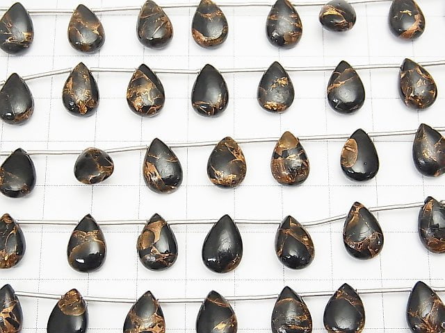 Copper Obsidian AAA Pear shape (Smooth) 12x8mm half or 1strand (8pcs )