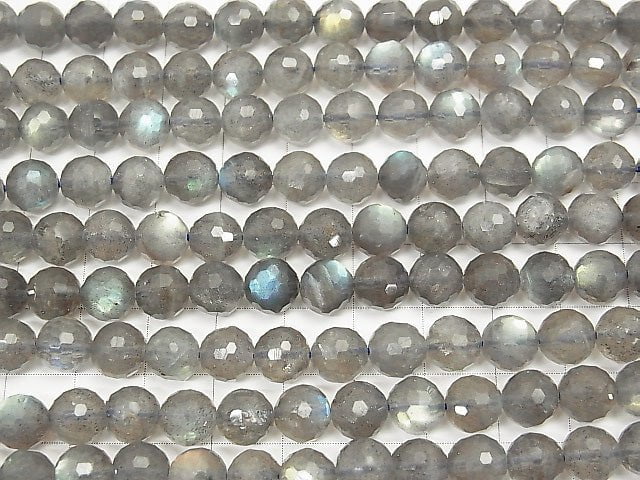 [Video] High Quality!  Labradorite AAA- 128Faceted Round 8mm half or 1strand beads (aprx.15inch/37cm)