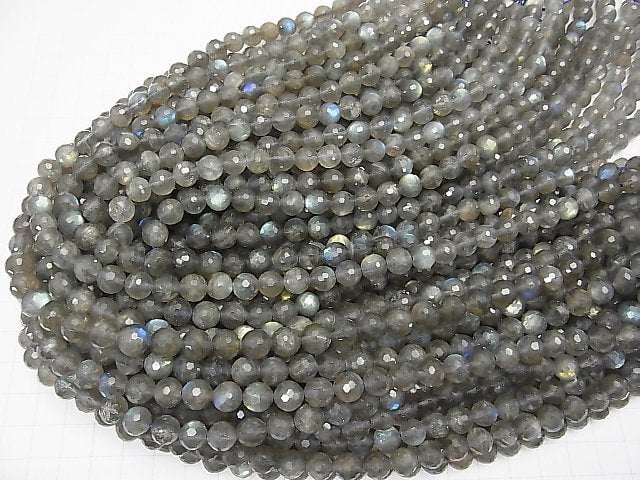 [Video] High Quality!  Labradorite AAA- 128Faceted Round 8mm half or 1strand beads (aprx.15inch/37cm)