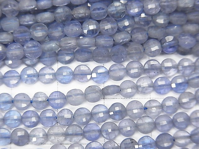 [Video]High Quality! Tanzanite AA++ Faceted Coin 4x4x2mm half or 1strand beads (aprx.15inch/37cm)