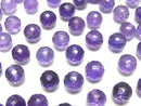 High Quality Amethyst AAA Half Drilled Hole Faceted Round 6mm  2pcs