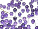 High Quality Amethyst AAA Half Drilled Hole Faceted Round 6mm  2pcs