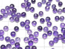 High Quality Amethyst AAA Half Drilled Hole Faceted Round 6mm  2pcs
