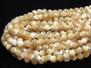 Mother of Pearl MOP AAA Beige Round Rose Cut 10mm half or 1strand beads (aprx.15inch / 37cm)