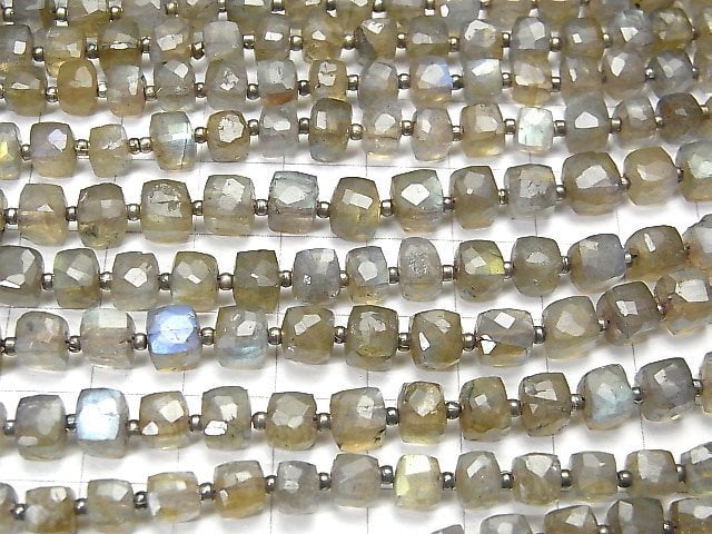 [Video] Labradorite AA Cube Shape 1strand beads (aprx.12inch / 29cm)