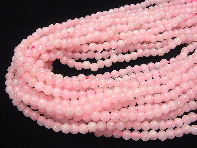 1strand $7.79! Rose Quartz 128 Faceted Round 6mm [2mm hole] 1strand beads (aprx.15inch / 36cm)