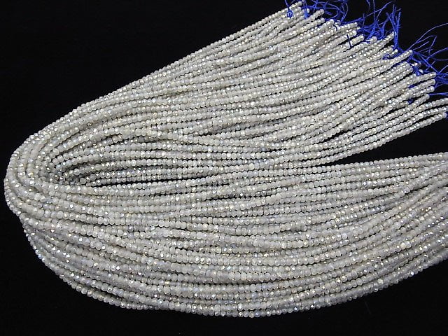 [Video] High Quality! 1strand $8.79! Labradorite AA ++ Faceted Button Rondelle 3x3x2mm coating 1strand beads (aprx.15inch / 38cm)