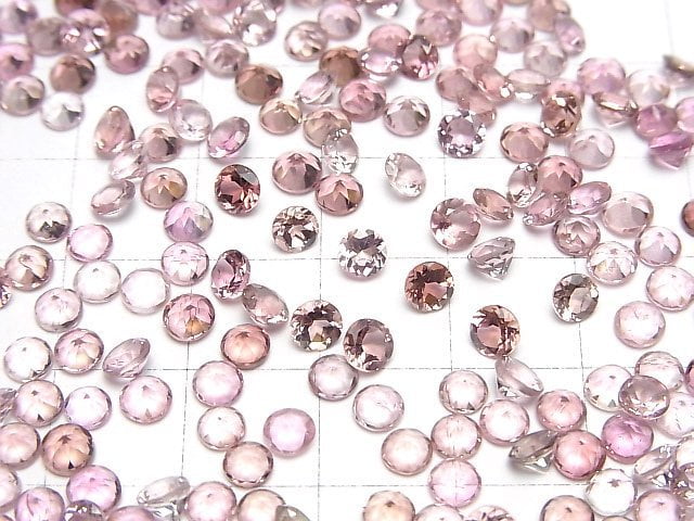 [Video] High Quality Pink Tourmaline AAA Undrilled Round Faceted 4x4mm 5pcs