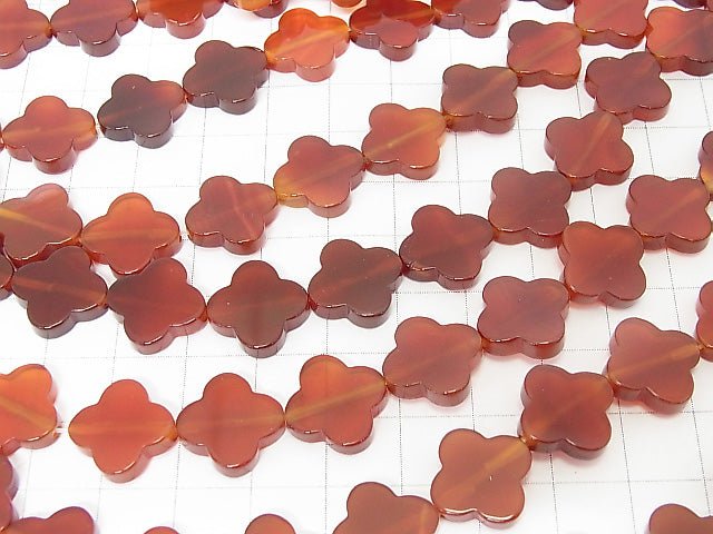 Carnelian AAA- Flower motif 14x14x3.5mm half or 1strand beads (aprx.15inch / 36cm)