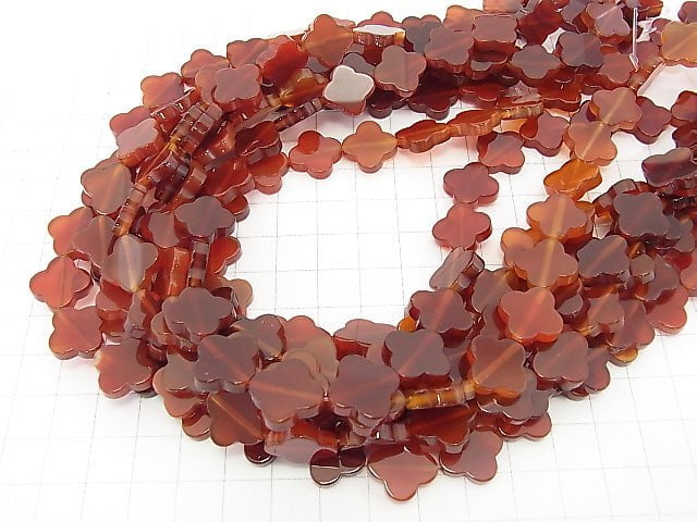 Carnelian AAA- Flower motif 14x14x3.5mm half or 1strand beads (aprx.15inch / 36cm)