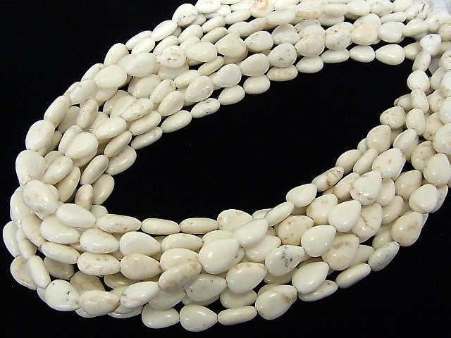 1strand $4.79! Magnesite  Vertical Hole Pear shape 12x8mm 1strand beads (aprx.15inch/38cm)