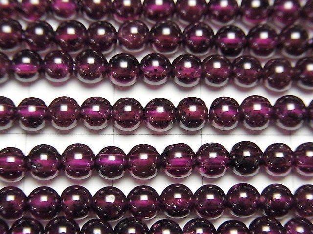 [Video] Indian Garnet AAA Round 4mm 1strand beads (aprx.15inch/37cm)