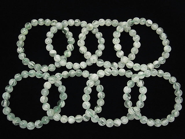 [Video] Green Angel Feather Fluorite Round 8mm Bracelet