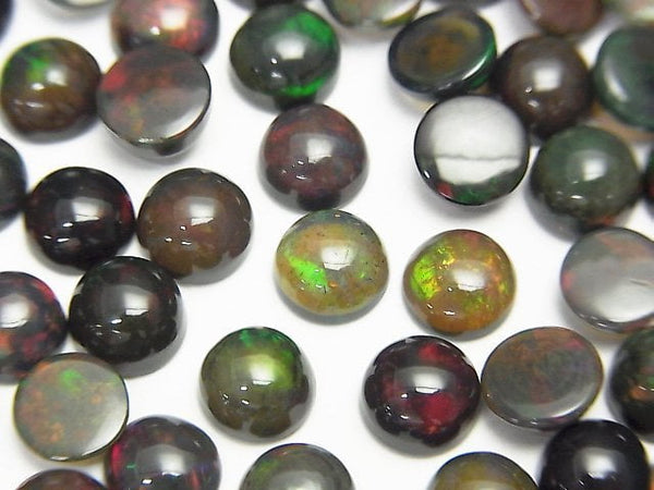 [Video] High Quality Black Opal AAA Round Cabochon 6x6mm 4pcs $19.99!