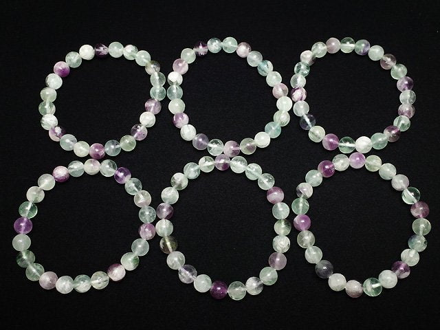 [Video] Multi Angel Feather Fluorite Round 8mm Bracelet