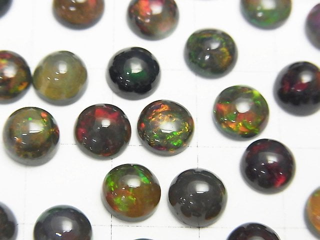 [Video]High Quality Black Opal AAA Round Cabochon 7x7mm 2pcs $16.99!