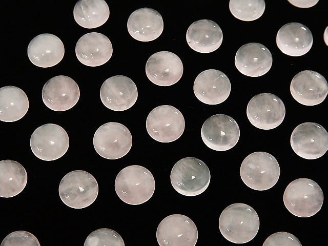 Rose Quartz AA++ Round  Cabochon 8x8mm 5pcs