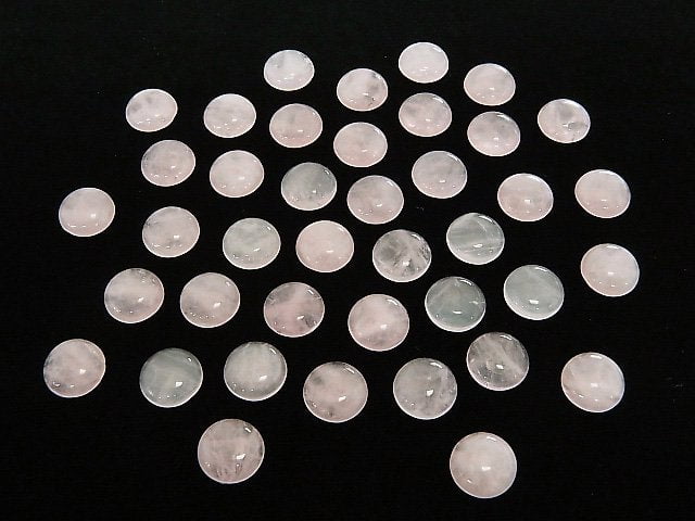 [Video] Rose Quartz AA++ Round  Cabochon 12x12mm 5pcs