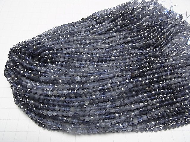 [Video] High Quality! Iolite AA+ Faceted Round 4mm 1strand beads (aprx.15inch / 38cm)