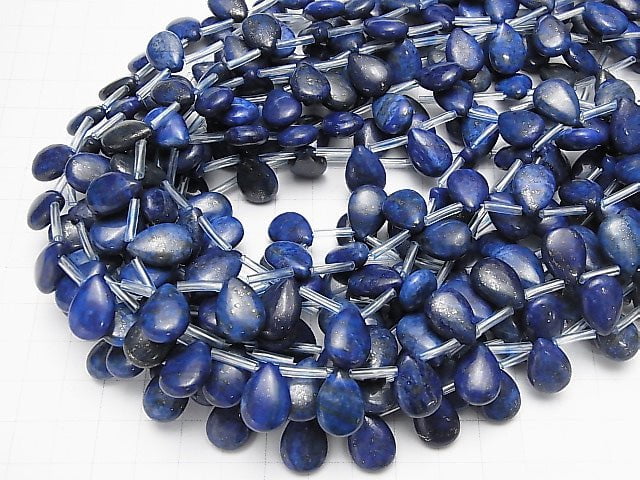 [Video] Lapislazuli AA Pear shape (Smooth) 14x10mm 1strand beads (aprx.14inch/34cm)