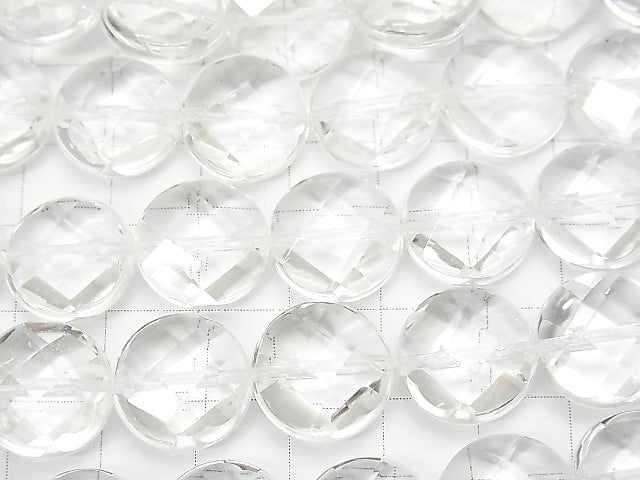 [Video] Crystal AAA Faceted Coin 14x14x9mm 1/4 or 1strand beads (aprx.13inch / 33cm)