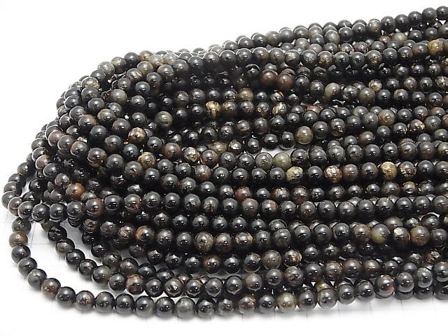 1strand $8.79! Biotite  Round 6mm 1strand beads (aprx.15inch/38cm)