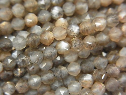 Faceted Round, Moonstone, Star Gemstone Beads