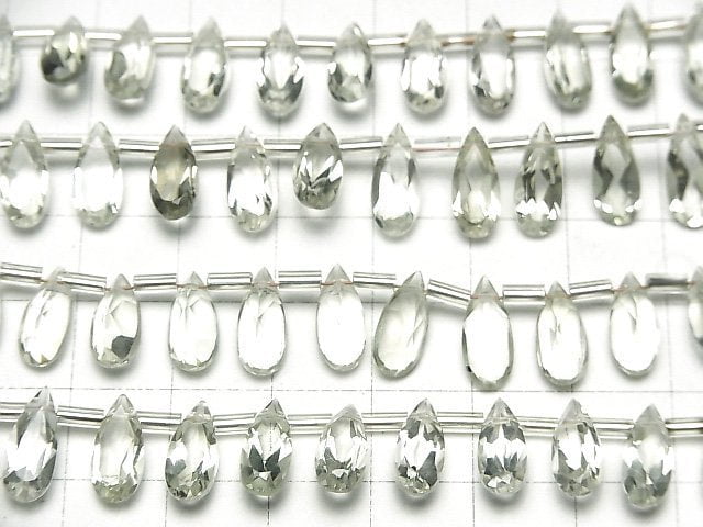 [Video]High Quality Green Amethyst AAA Pear shape Faceted 12x5mm half or 1strand (18pcs)