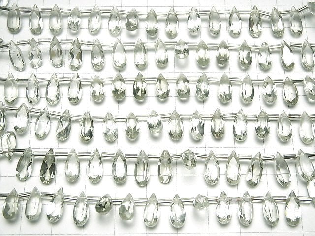 [Video]High Quality Green Amethyst AAA Pear shape Faceted 12x5mm half or 1strand (18pcs)