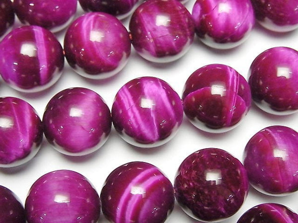 [Video] Pink color Tiger's Eye AA++ Round 14mm half or 1strand beads (aprx.15inch/36cm)