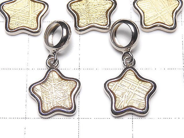 Meteorite Star Motif Pendant 9x9x1.5mm Gold Silver925