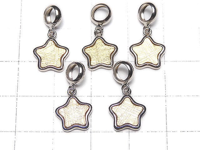 Meteorite Star Motif Pendant 9x9x1.5mm Gold Silver925