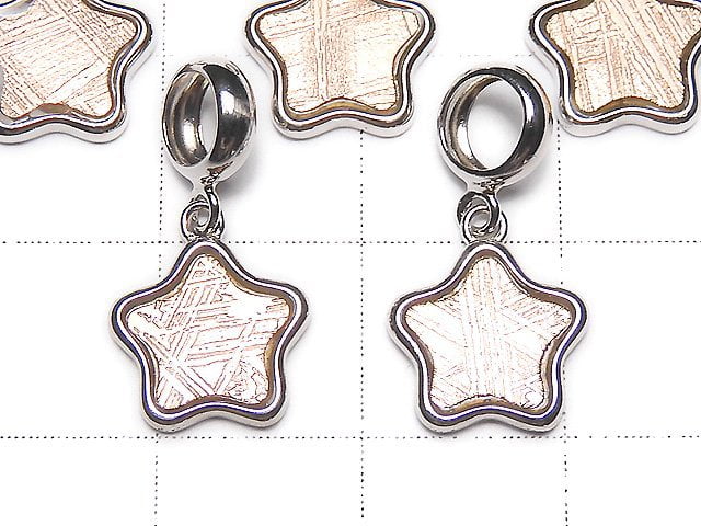 Meteorite Star Motif Pendant 9x9x1.5mm Pink Gold Silver925