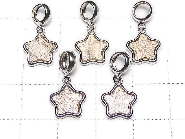 Meteorite Star Motif Pendant 9x9x1.5mm Pink Gold Silver925