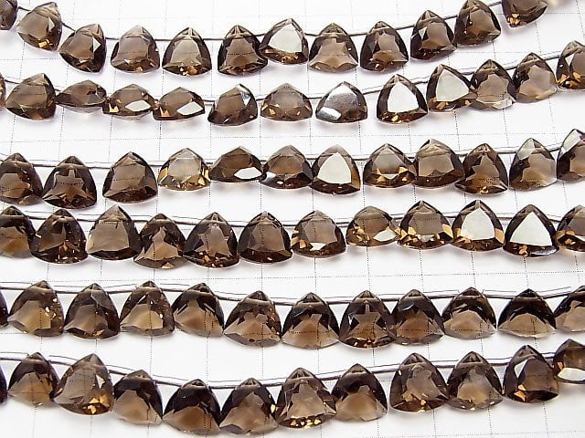 High Quality Smoky Quartz AAA Triangle Faceted 10x10x5mm half or 1strand (18pcs )