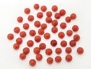 [Video] Red Coral (Dyed) Half Drilled Hole Round 5-5.5mm 10pcs