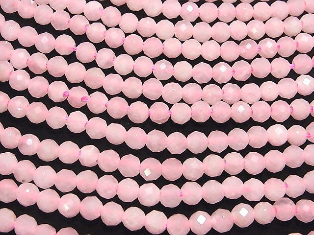 1strand $7.79! Rose Quartz 64 Faceted Round 6mm [2mm hole] 1strand beads (aprx.15inch / 36cm)